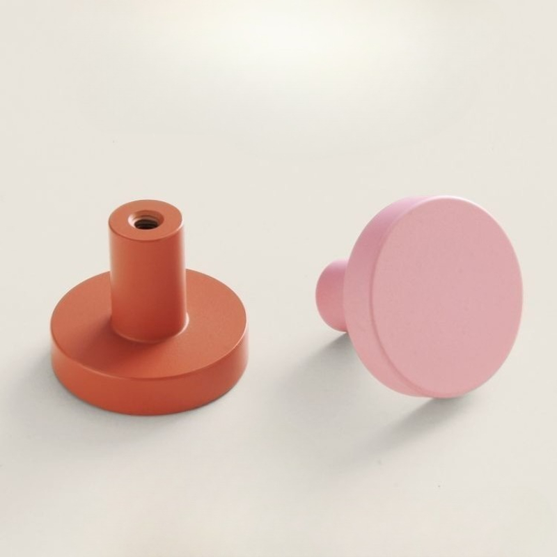 Furniture Hardware Knobs - Morandi Color Orange/Pink Cabinet Door Pulls