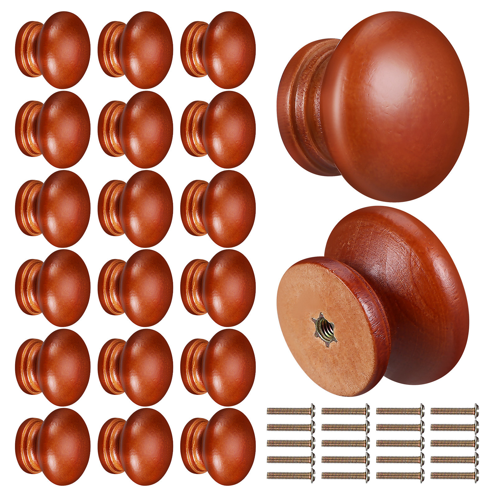 20Pcs Solid Wood Knobs Polishe – обзор и цена Furniture Hardware Knobs