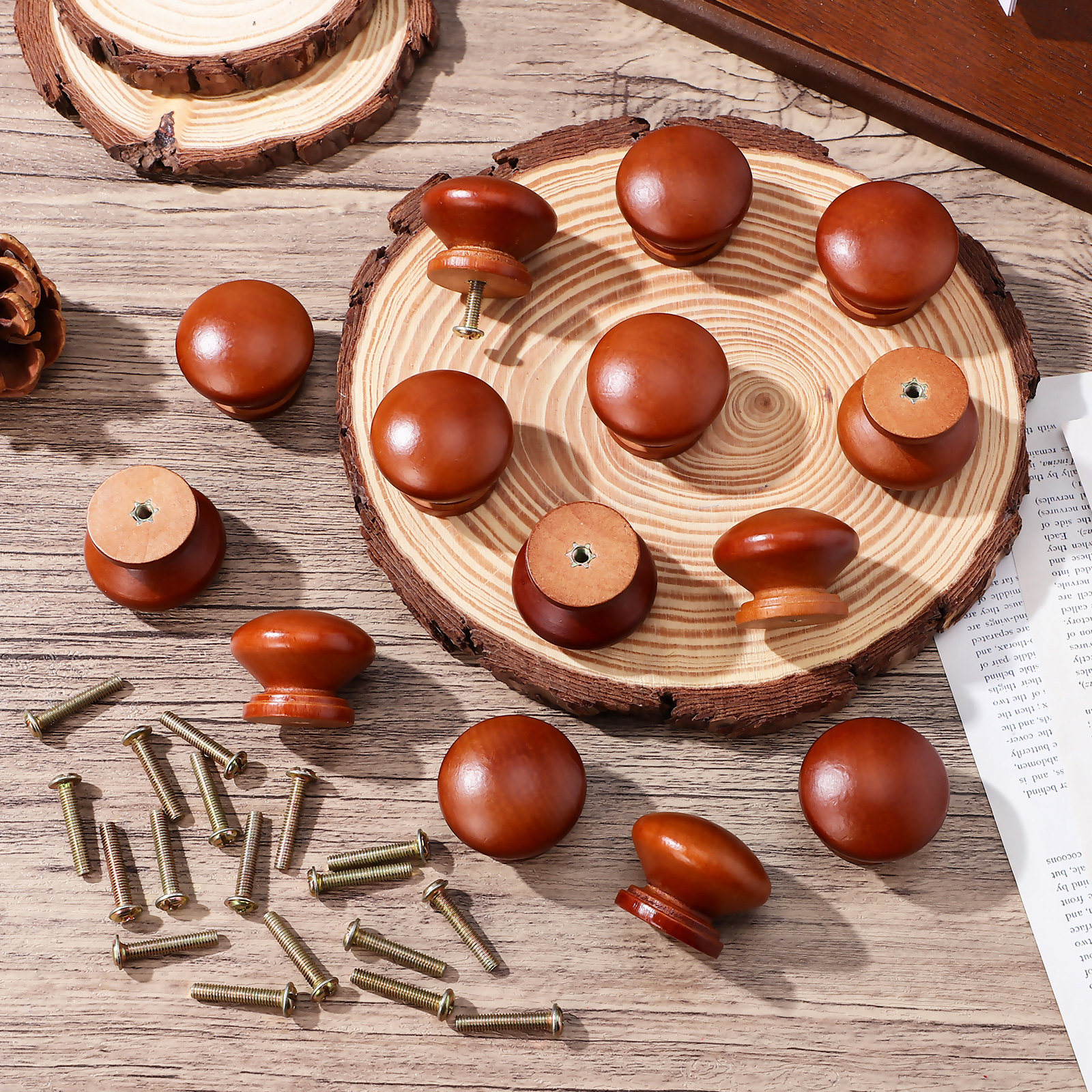 20Pcs Solid Wood Knobs Polishe – обзор и цена Furniture Hardware Knobs
