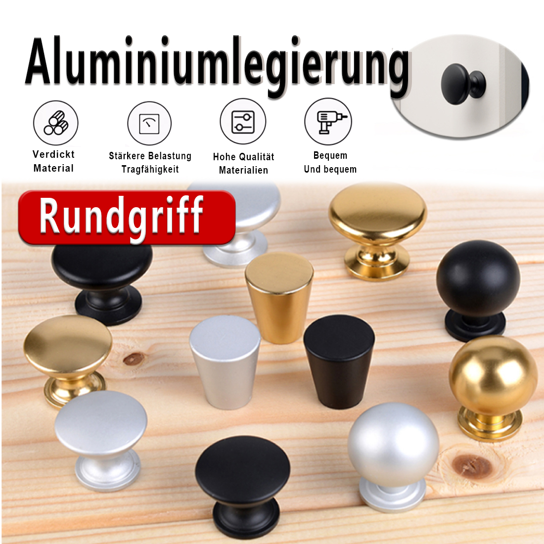 5PCS Aluminum  Kitchen Cupboar – обзор и цена Furniture Hardware Tools