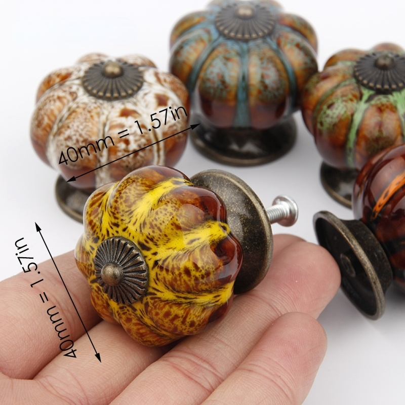 Pumpkin Ceramic Handle for Cab – обзор и цена Vintage Furniture Hardware Pulls