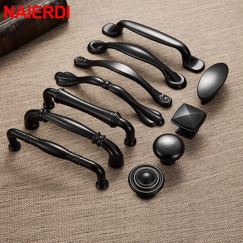 NAIERDI Zinc Alloy Black Cabin – обзор и цена Furniture Hardware Knobs