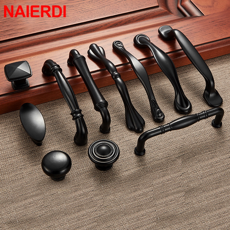 NAIERDI Zinc Alloy Black Cabin – обзор и цена Furniture Hardware Knobs