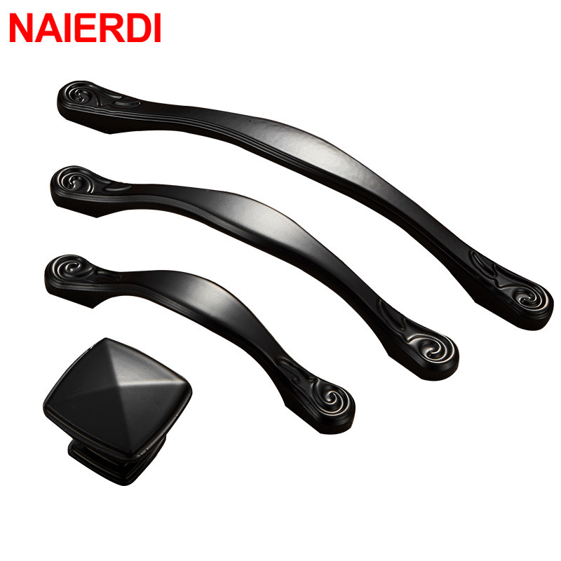 NAIERDI Zinc Alloy Black Cabin – обзор и цена Furniture Hardware Knobs