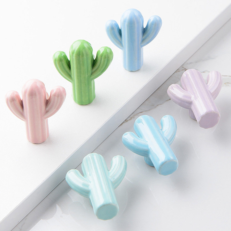 1/4pcs Colorful Ceramic Cactus – обзор и цена Vintage Furniture Hardware Pulls